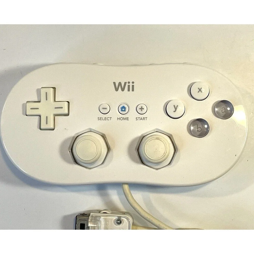 Nintendo Wii Classic Controller Gamepad White OEM RVL-005 Cleaned and Working